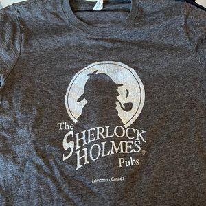 Women’s tee, small, grey, Sherlock Holmes pub in Edmonton AB Canada
